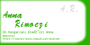 anna rimoczi business card